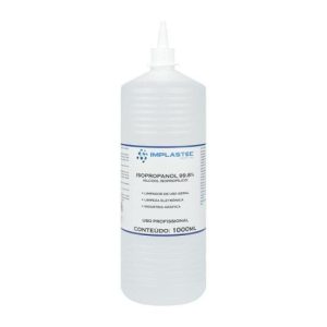 Álcool Isopropilíco 99,8% 1000ML Isopropilico Transparente Implastec - CX / 10