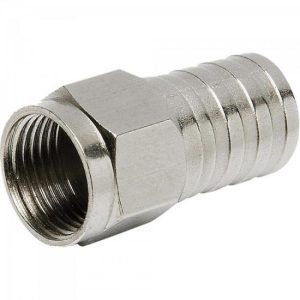Conector F Tipo Barril Para Crimpar RG59 CONF0006 Níquel Storm - PCT / 100