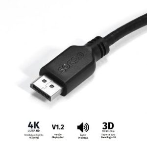 Cabo Displayport 1.2 Pcyes - 2 Metros - Pdpm-2