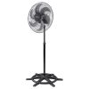 Ventilador Osc De Coluna Steel 50cm 6 Pás - Bivolt - Preto/prata
